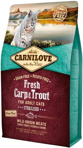 Carnilove Fresh Carp&Trout Sterilised 6кг - корм для стерилізованих кішок і кастрованих котів1